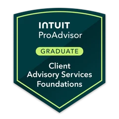 Intuit Client Advisory Services Foundations badge — issued to Dor Israel, CPA and verified on Credly