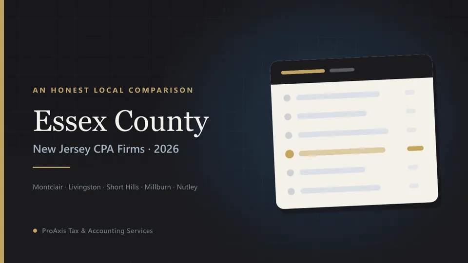 Essex County NJ CPA firm comparison — a shortlist of seven firms across Montclair, Livingston, Short Hills, Millburn and Nutley